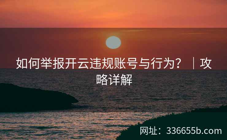 如何举报开云违规账号与行为?|攻略详解 如何举报开云违规账号与行为?|攻略详解